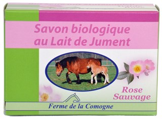 Ferme de la Comogne Savon rose sauvage au lait de jument 100g - 8808